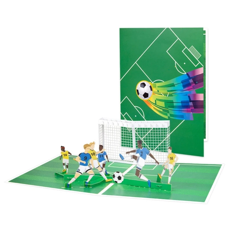 Football Handmade 3D Popup Card Popup Greeting Card Sports Card Happy Birthday Card Father Day Cards with Envelope greeting cards