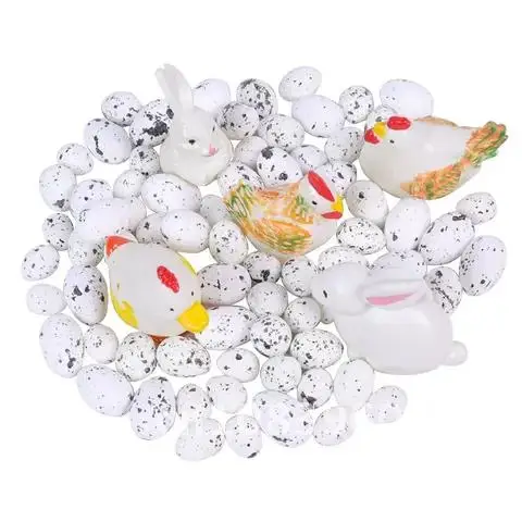 

77pcs Easter Decoration Foam Painting Eggs Bunny Chicken DIY Crafts Easter Wreath Happy Easter Party Favors Gift For Home