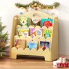 3-Tier Montessori Wooden Bookshelf for Kids, Toddler Book Rack Toy Organizer and Storage, Small Book Display Stand for Baby 1