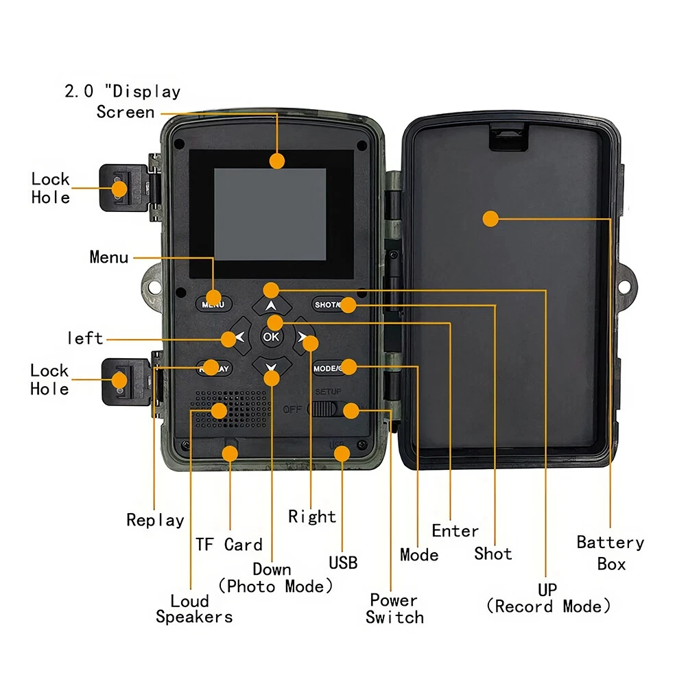 2.7K Mini Trail Camera Infrared Night Vision Outdoor Wildlife Monitoring Camera IP66 Waterproof Hunting Camera