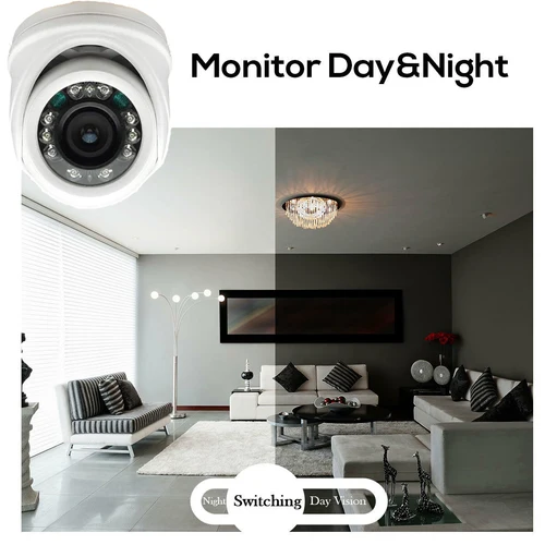 Uvusee CCTV 카메라, 960H 1200TVL HD 12LED IR-CUT 3.6mm 방수 아머 미니 돔 감시 보안 카메라 4