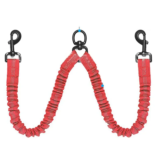 Dog Double Leashes Pet No Tangle Leash Coupler for Walking 2 Dogs Resilient Comfortable Shock Absorbing Reflective Leash 5
