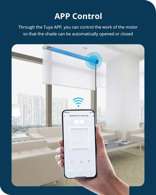 Zemismart-Motor de persiana enrollable inteligente, tubo octogonal de 40mm,  WiFi, motorizado, Tuya, Alexa, Google Home, Control por voz - AliExpress