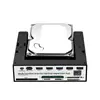 Multifunctional 5.25 inch Front Panel Expansion Hub with 3 USB3.0 2 USB2.0 Ports 5-in-1 Card Reader Support One-key Backup Panel 6