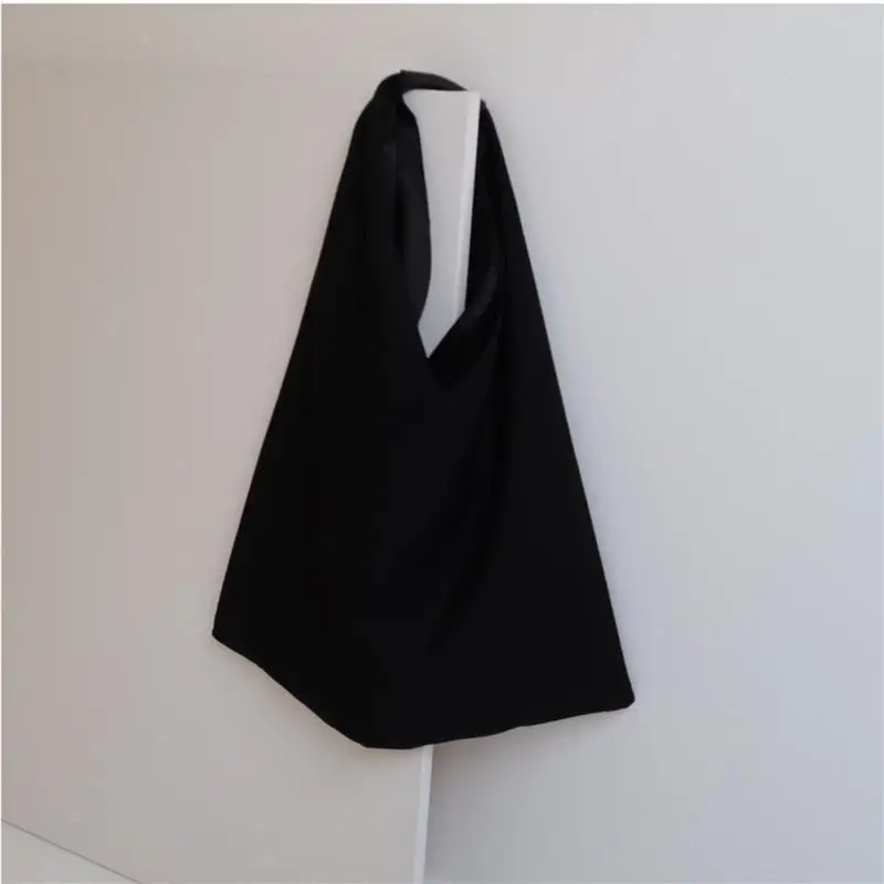 Korean Version Large Capacity Shoulder Bag Solid Color Splicing Casual Canvas Bag Lazy And Fashion Women Shoulder Bag Canvas Bag