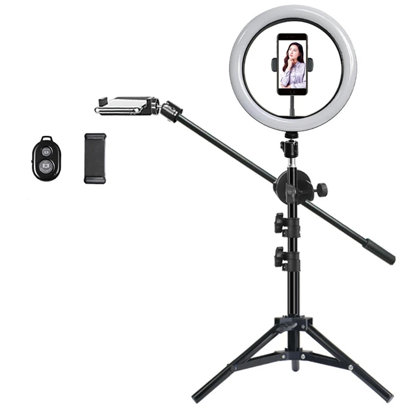 

Photography Led Video Ring Light Circle Fill Lighting Camera Photo Studio Phone Selfie Lamp With Tripod Stand Boom Arm