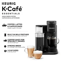Single Serve Specialty Coffee & Milk Frother Brewer  K-Cafe Essentials Pod Maker 3 Brew Sizes Fast & Fresh Energy Efficient 2