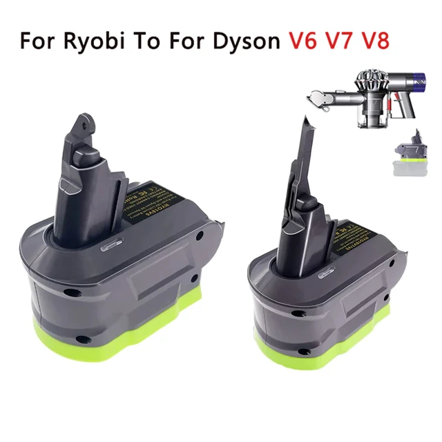 Adaptador de batería para aspiradora Ryobi 18V Li-ion, convertidor para  Dyson V6 V7 V8, herramienta de aspiradora Dyson P108 - AliExpress