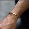 4mm Simple Alloy Gold Color Open Bracelet For Women Rose Gold Color Hip Hop Jewelry Trend Bracelet Accessories Gift 1