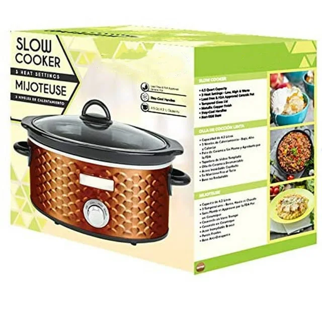 Scallop Pattern 4.5 Quart Slow Cooker in Copper 6