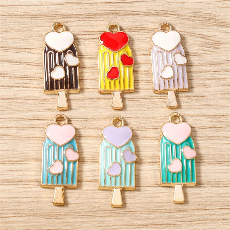 10 Stück Gemischte Niedliche Emaille-Anhänger in Form von Lebensmitteln, Lollipops und Eiscreme für Schmuckherstellung, Ohrringe, Halsketten, Armbänder, DIY-Bastelbedarf – Detail 8