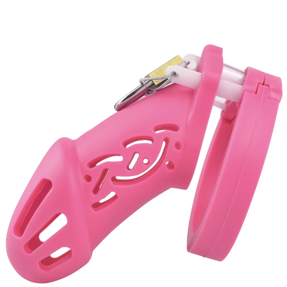 Silicone Chastity Lock Cock Cage Adult Colorful Soft Silicone Penis Belt Male Bondage Toys Abstinence Prohibition Erection BDSM