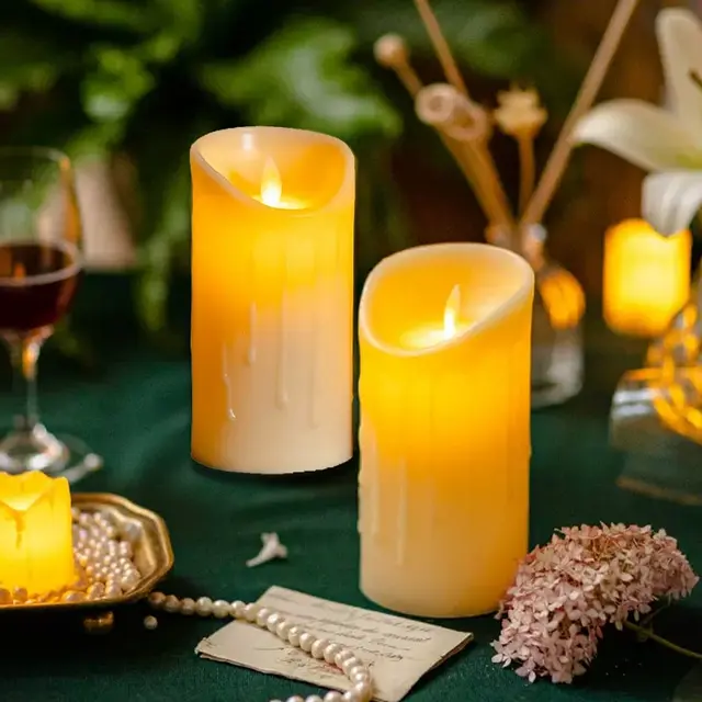 Bougies électroniques en plastique, 1 pièce, décoration pour mariage, anniversaire, famille 2
