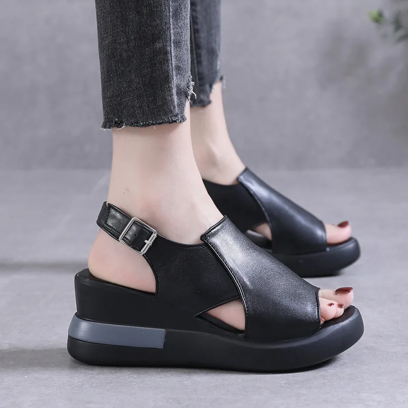 2023 Women's Platform Wedge Sandals New Summer High-heeled Fish