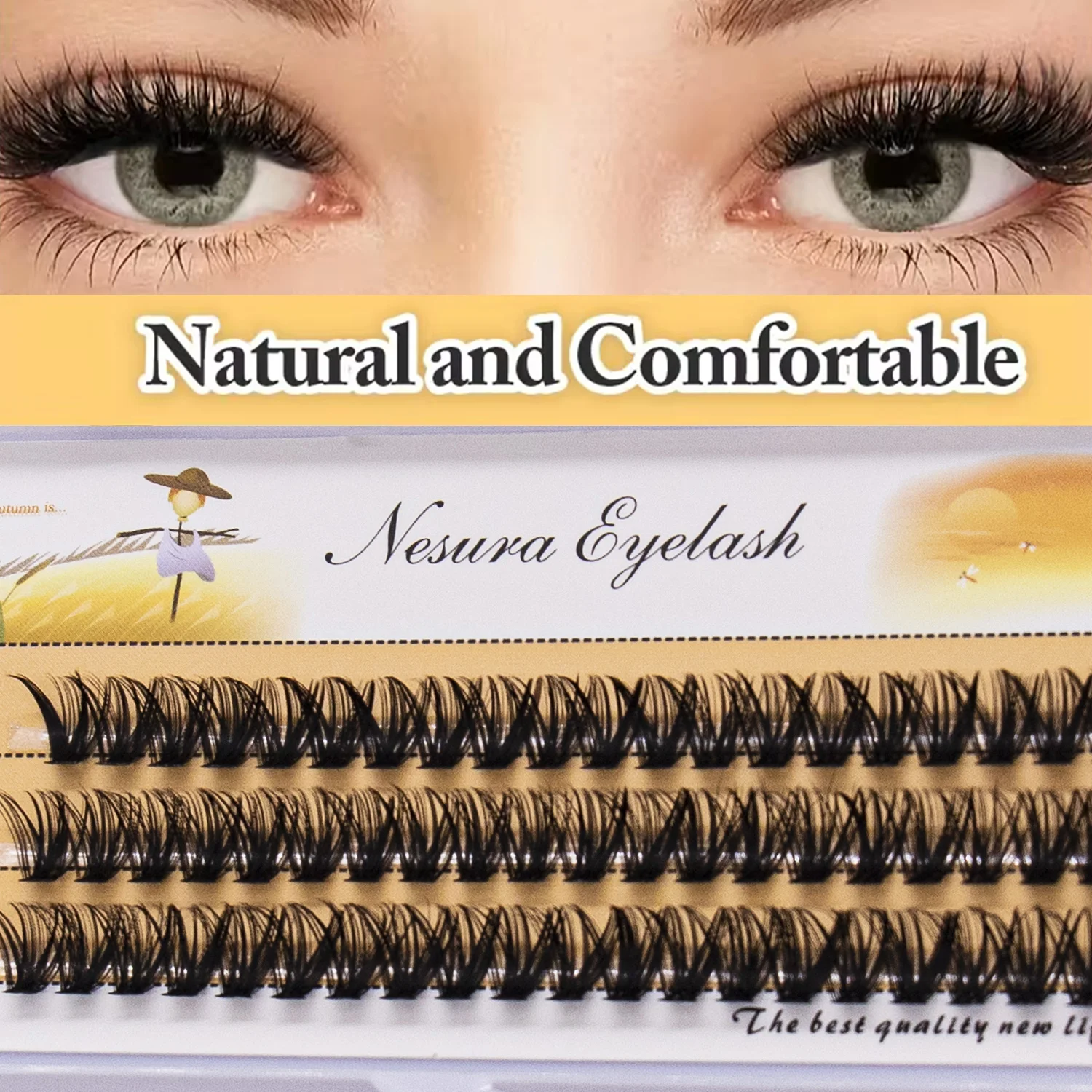 10 Boxen 10D-50D 600 Stück Einzelne Wimpernbüschel 9-14mm Weiche, Leichte, Wiederverwendbare Künstliche Wimpern für Natürliches, Flauschiges, Wispy-Make-up – Detail 2
