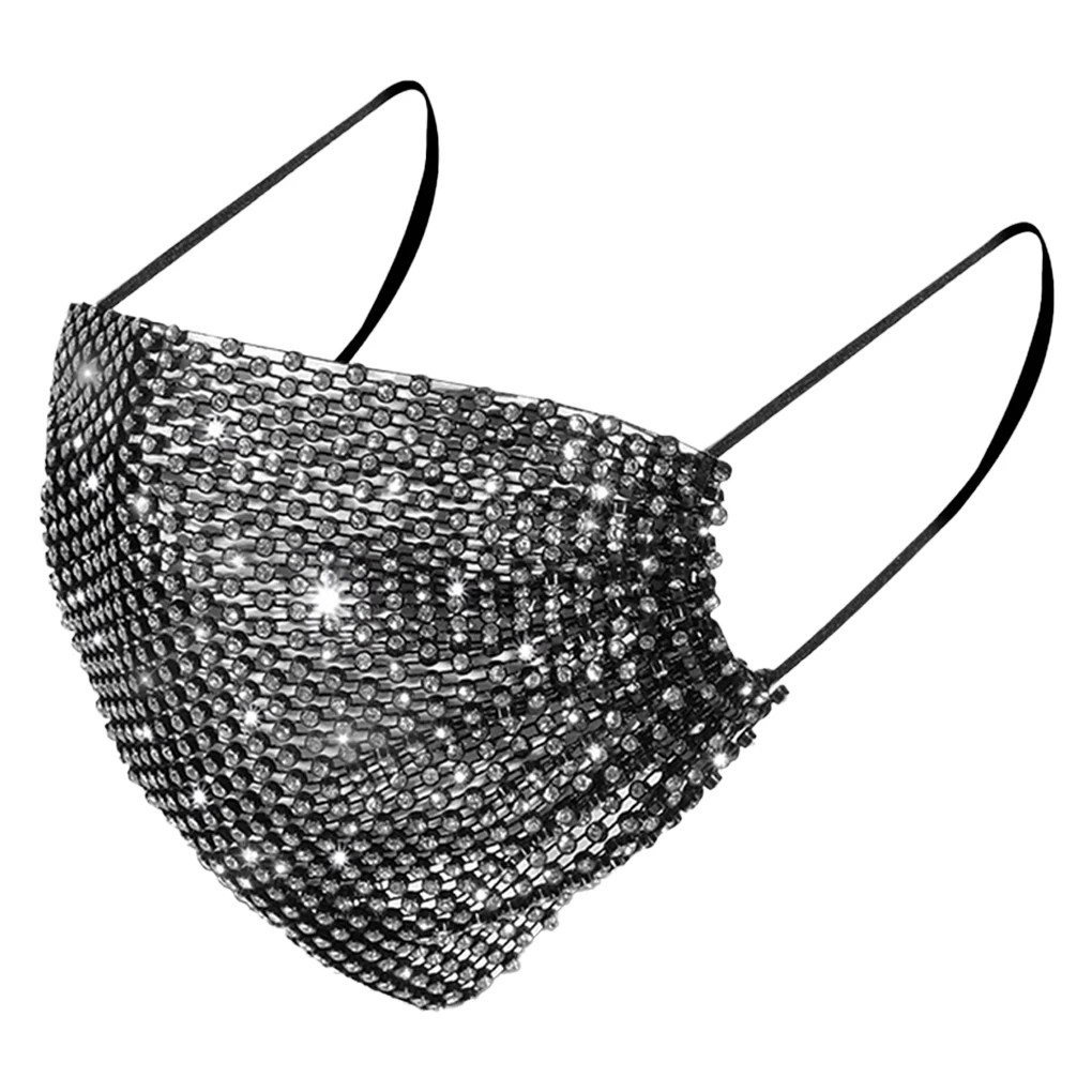 Masque à Paillettes En Maille Brillante - Pour Fête, Bal, Soirée, Carnaval - Noir, Argent, Or - 8