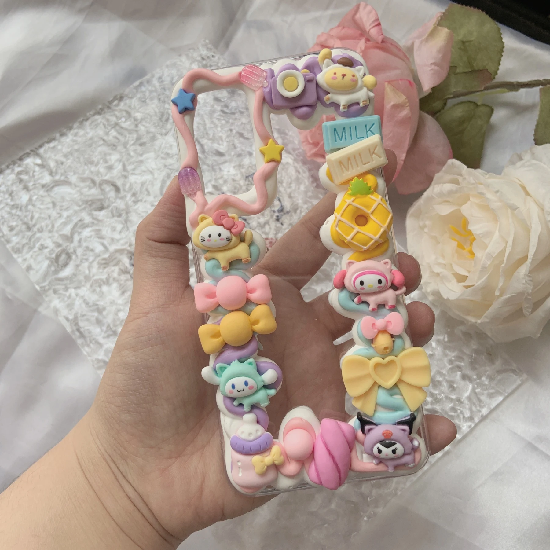 Customize handmade case For Samsung s22 ultra 3D Kawaii phone cover galaxy s21 plus cartoon dog cream shell s20 FE s8/9/10+ gift