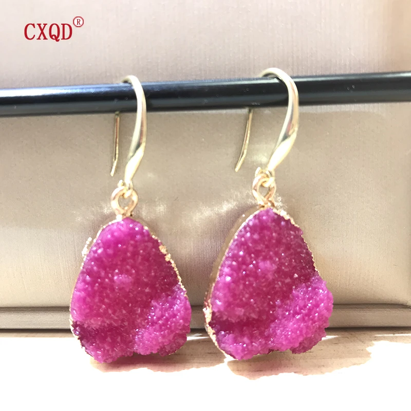 European Colorful Water Drop Dangle Earrings,1 Pair,For Women