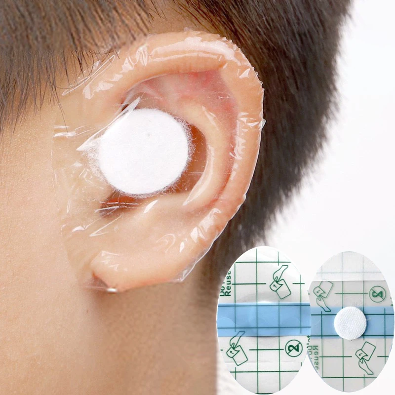 10pcs/set Baby Boys Girls Oval Bandages PU Cotton Ear Protection Children Bathing Swimming Waterproof Ear Protection Band Aid