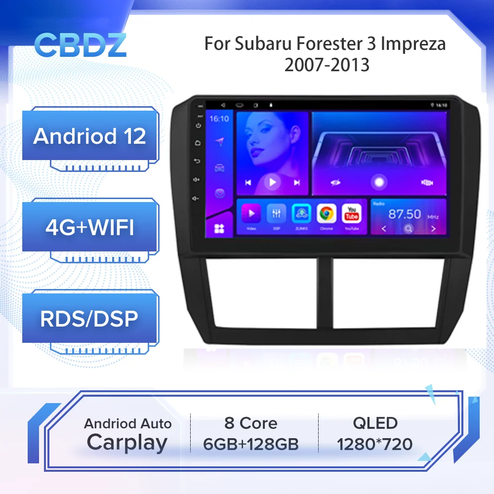 

Автомагнитола для Subaru Forester 3 Impreza 2007-2013 Android Auto 4G WIFI Carplay GPS-навигация без DVD-плеера