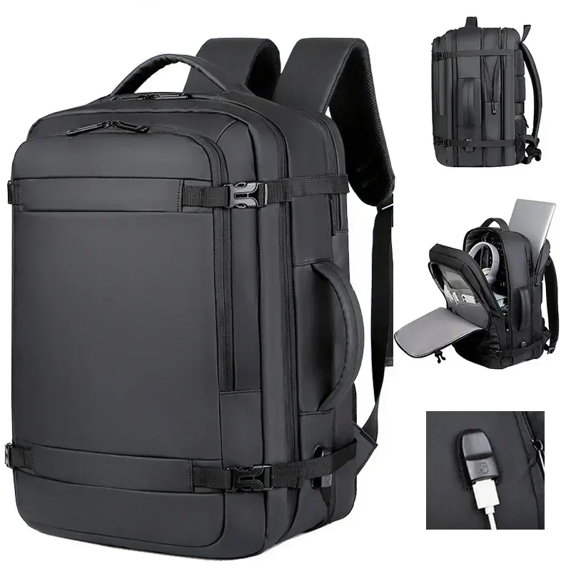 

USB Travel Bags Approved 40L Carry Expandable Men Durable Flight Airplanes,Water Resistant Backpack 17-inch On Backpack, For