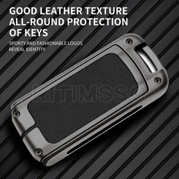 Custodia per chiave auto intelligente in pelle di metallo per Mitsubishi Outlander 3 ASX Colt Lancer 10 EX Grandis Pajero Sport Protector Fob - Custodia per chiave auto intelligente in pelle di metallo per Mitsubishi Outlander 3 ASX Colt