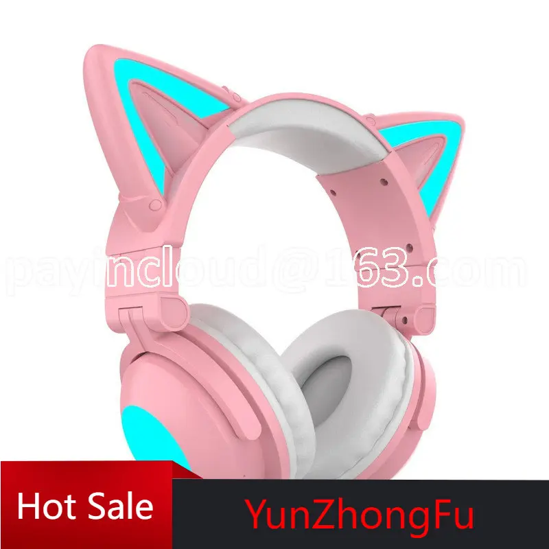 

Cat Ear Headphone Head-Mounted Bluetooth Computer Cute Girl Gaming Electronic Sports Wireless Headset Mobile Phone Universal