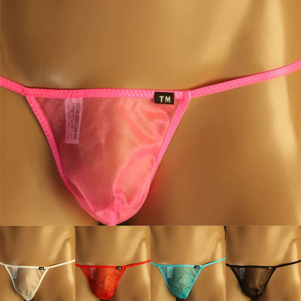 Lencería Para Hombres Sexy Cintura Baja Bragas De Espalda Al Aire De La Entrepierna G String Y Tanga Ropa Interior Con Pene De Metal O Anillo
