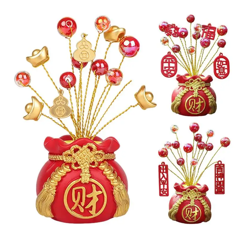 

Chinese Money Bag Feng Shui Figurines Wealth Money Bag Tree Figurine Crafts Resin Statue Ornaments Car Dashboard Decorations