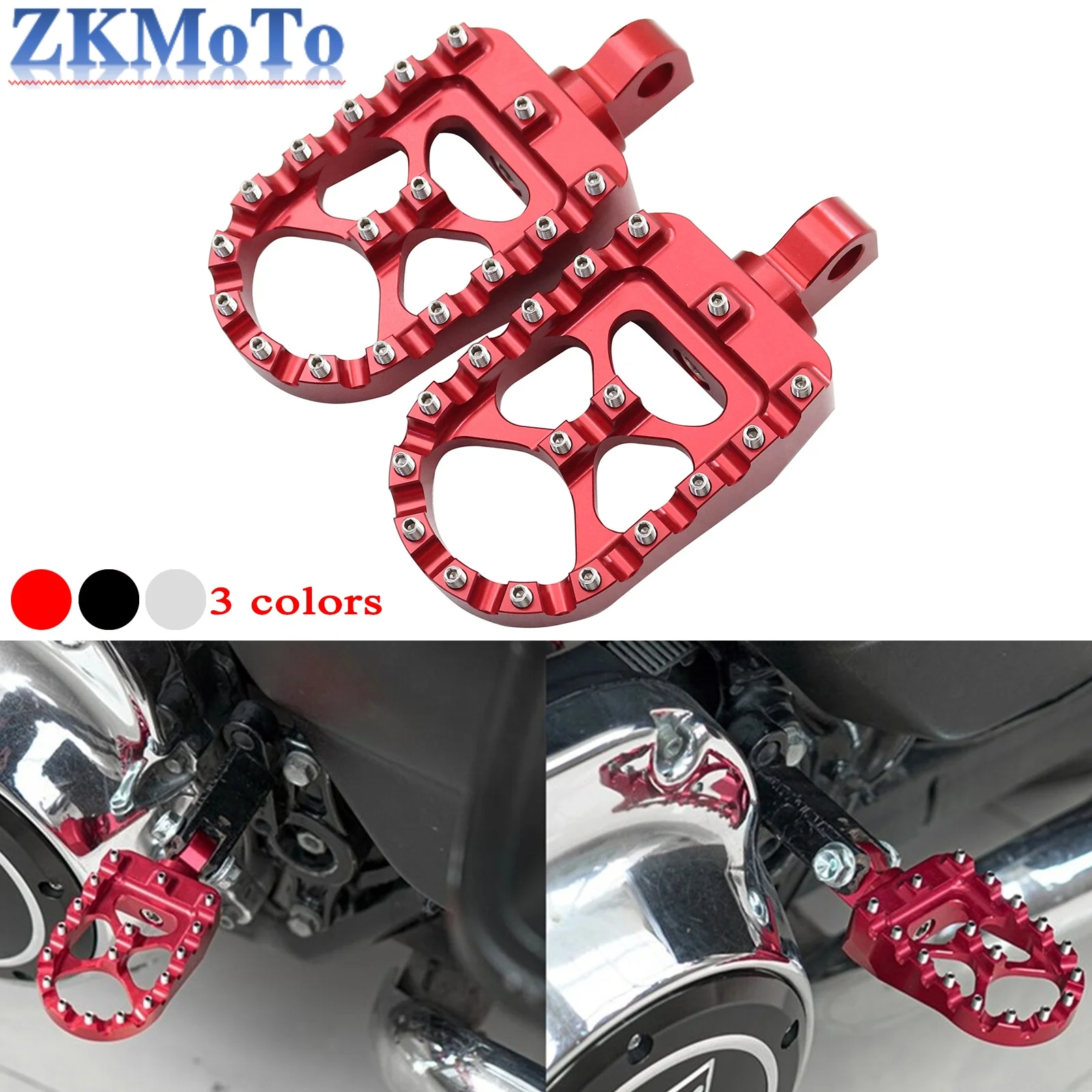StarknightMT Estriberas anchas CNC de 360 ° Roating MX Foot Pegs Cho