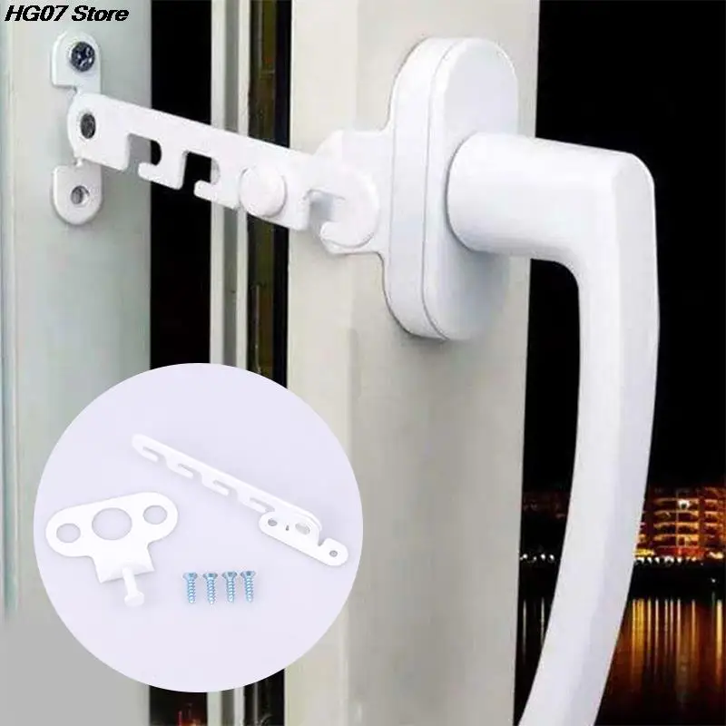 Metal Window Limiter Latch Wind Hook Latches Brace Casement Blocking Lock Catch Stay Position Stopper For Child Safety Protector