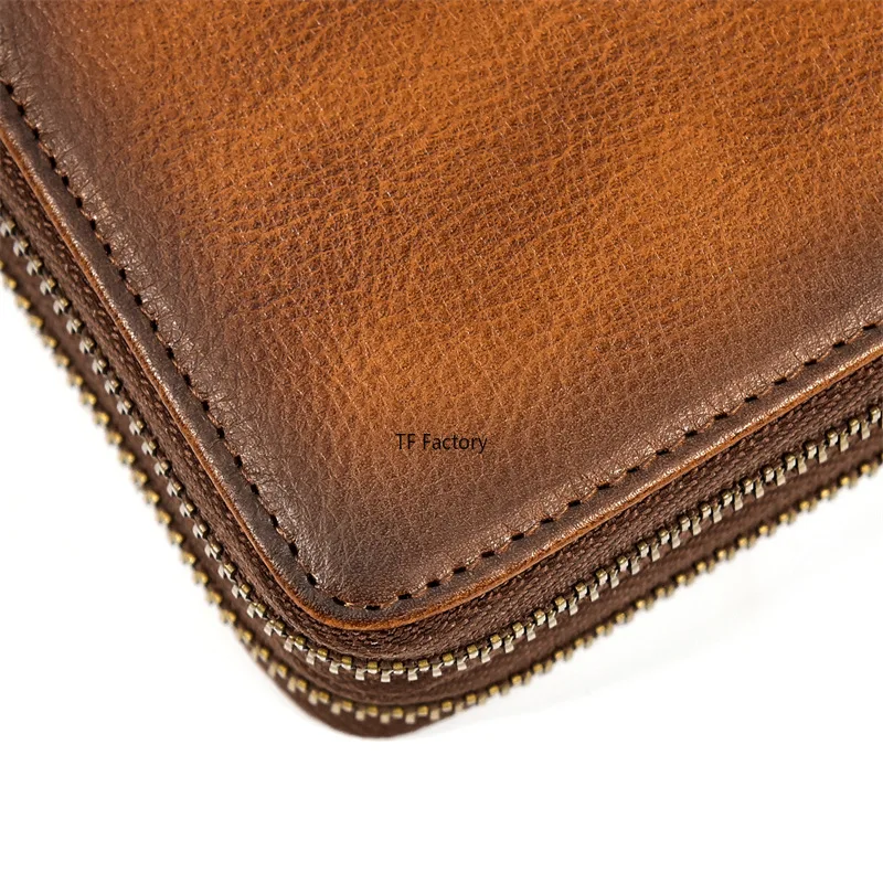 Premium Leather Long Wallet with Money Clip