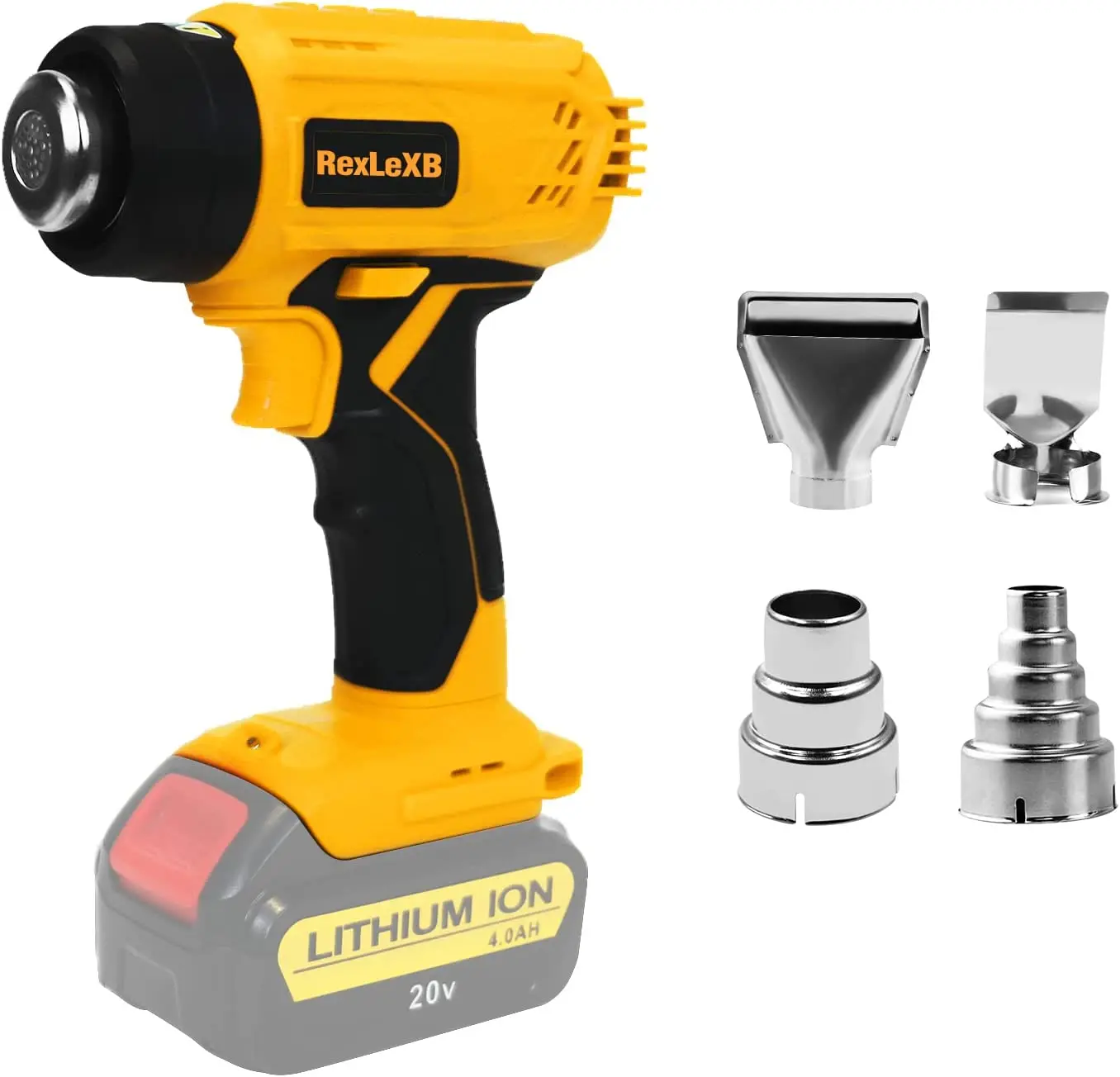 RexLeLXBHeatGunCordlessHotAirGunHeatShrinkWrappingOverload