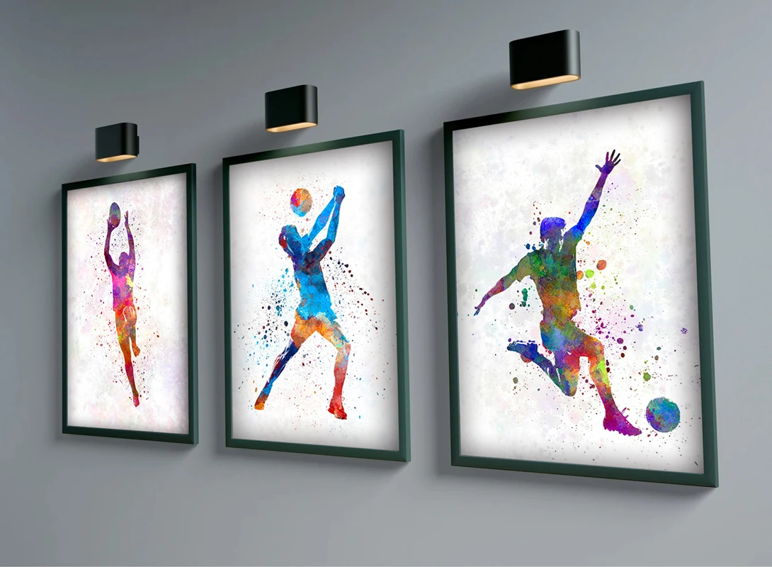 Football watercolor Wall Art Canvas Painting Posters Abstract Sport Man  Room Decor Pictures Modern Gifts For Home Decoration| | - AliExpress