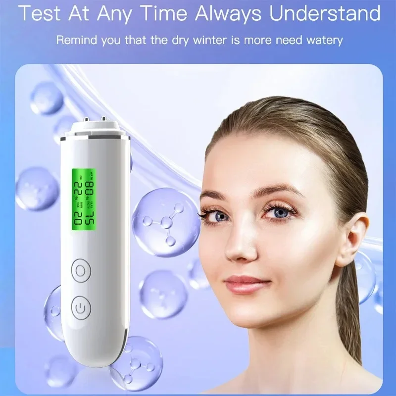 LCD Digital Skin Detector Pen Face Skin Tester Skin Smart Water Oil Fluorescent Content Facial Moisture Analyzer Skin Care Tools