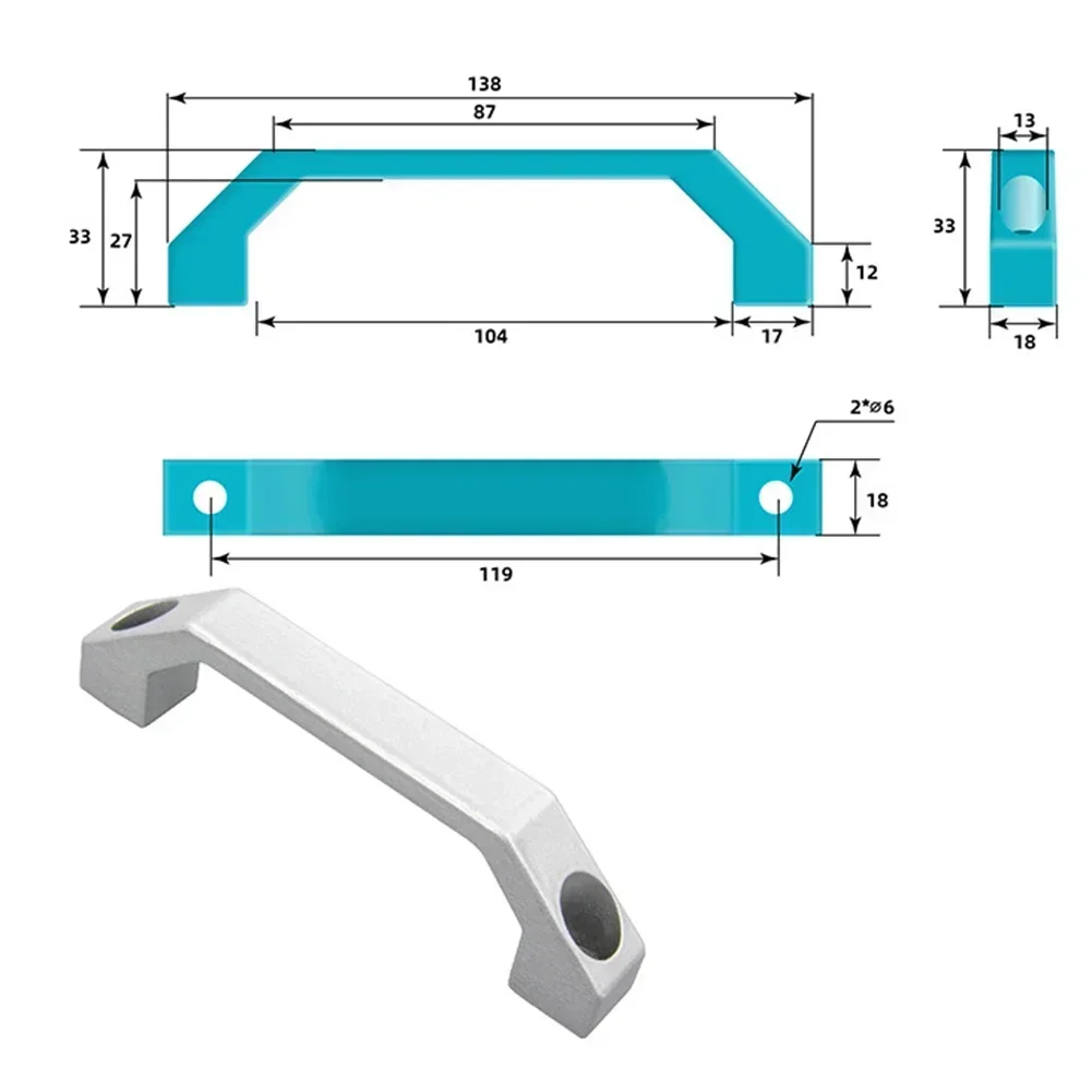 Aluminum Alloy Cabinet Door Handle 100-130mm