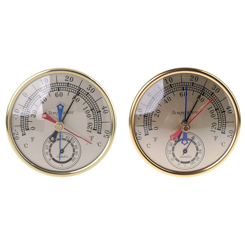 Indoor Outdoor Thermometer Round Large Wall Thermometer-Hygrometer  Waterproof Does not Require Battery 