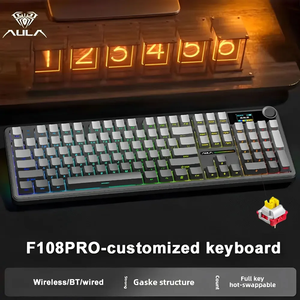 Aula F108 pro RGBバックライト メカニカルキーボード 本体 Amazon.com