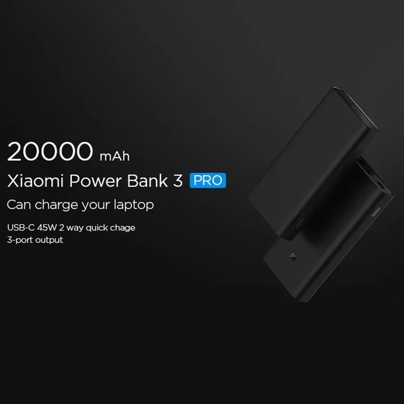 Original Xiaomi Power Bank 20000mAh 45W MAX Dual USB Output Fast Charging External Battery USB-C Portable Mobile Quick Charger