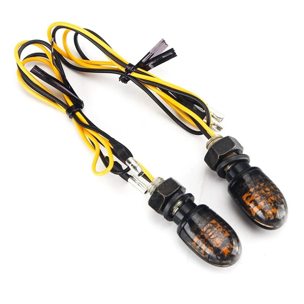 

Durable Turn Signal Light Indicator Lamp Two Wire Vehicle Work Light 2pcs Accessories Amber Black Housing Blinker