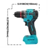 2-Speed Cordless Electric Drill Brushless Handheld 20+1 Torque Rechargeable Drills Electric Power Tools For Makita 18v Battery 2