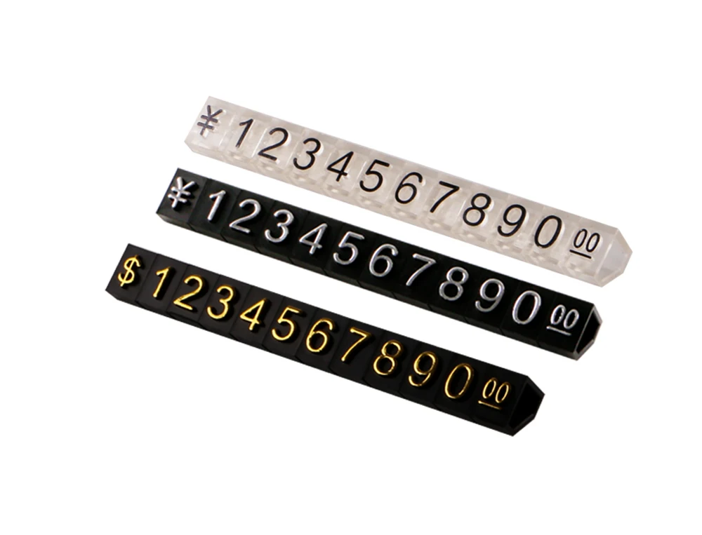 Adjustable Price Tag for Jewelry Display Counter Stand Number Letter Dollar Euro Block Kit electronic price tag
