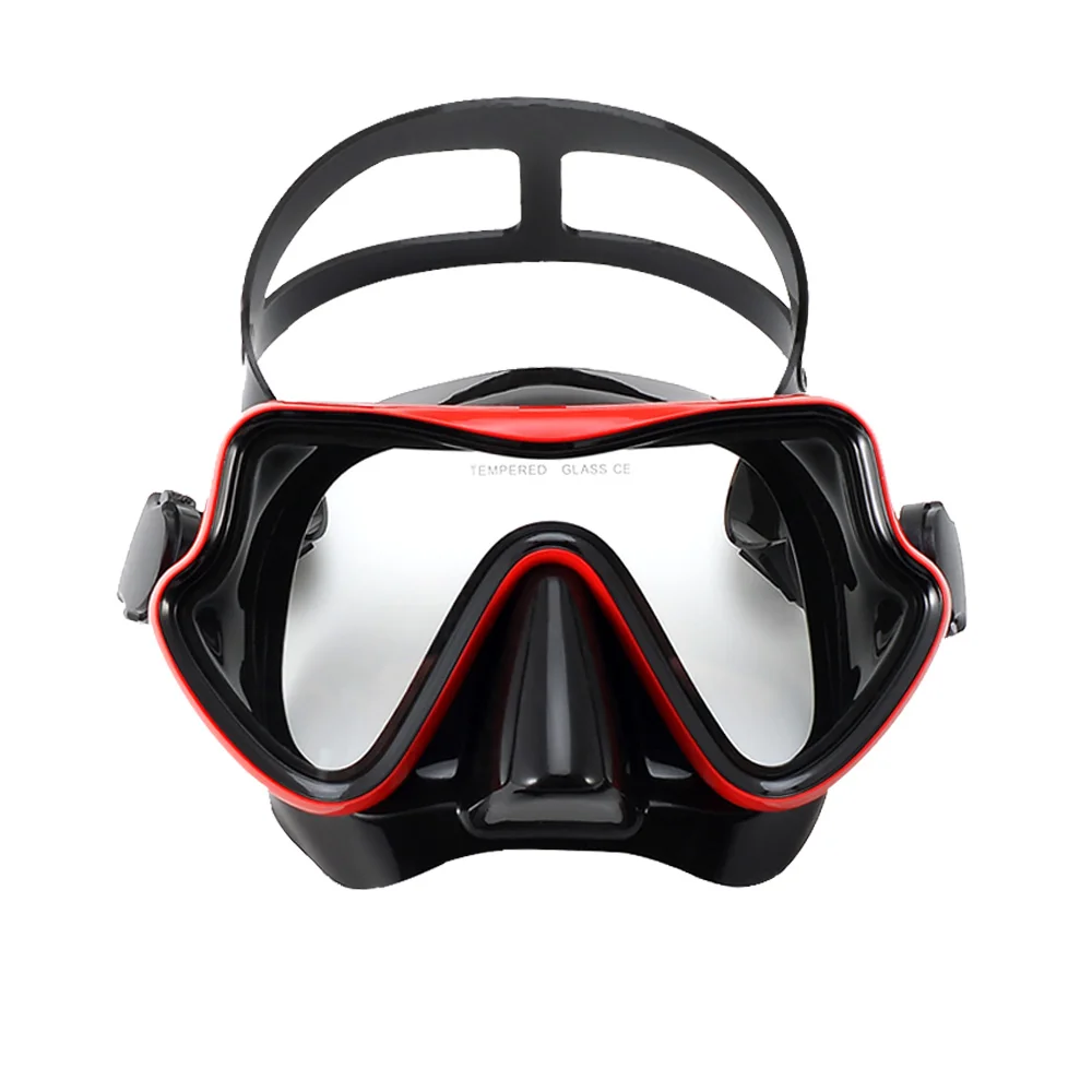 Swimming Goggles Diving Mask Swimming Goggles Scuba Snorkel Silicone Skirt Tempered Glass Panoramic HD For Adult Youth Anti-Fog with Nose Cover