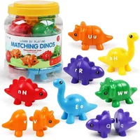 Kid Matching Letters Dinosaur Toy Toddlers Double-Sided Letters Montessori Preschool Educational Fine Motor Jigsaw Puzzle Toy 1