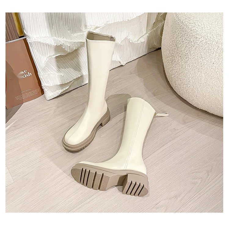 Autumn Winter Women Knight Boots With Inner Height Increase Sole_voghion.com