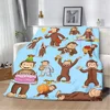 Cute Cartoon Curious George Printed Blanket Picnic Blankets Warm Blanket Soft and Comfortable Blanket Home Travel Birthday Gift 4