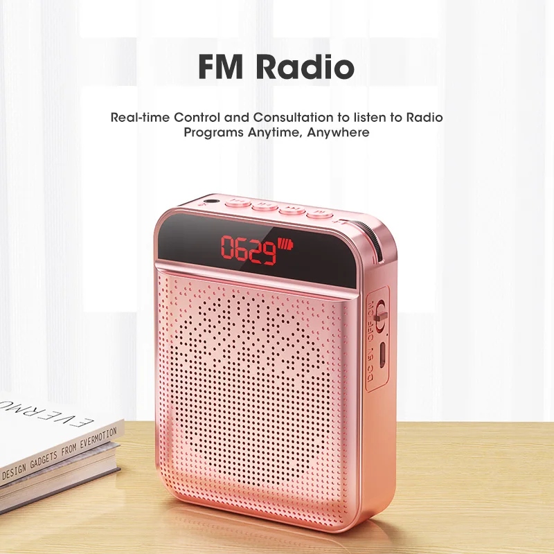 UHF Megaphone Speaker Microphone Wireless Microphone Ultra Portable Mini Audio Speaker TF AUX Play Recording For Teachers - ANKUX Tech Co., Ltd