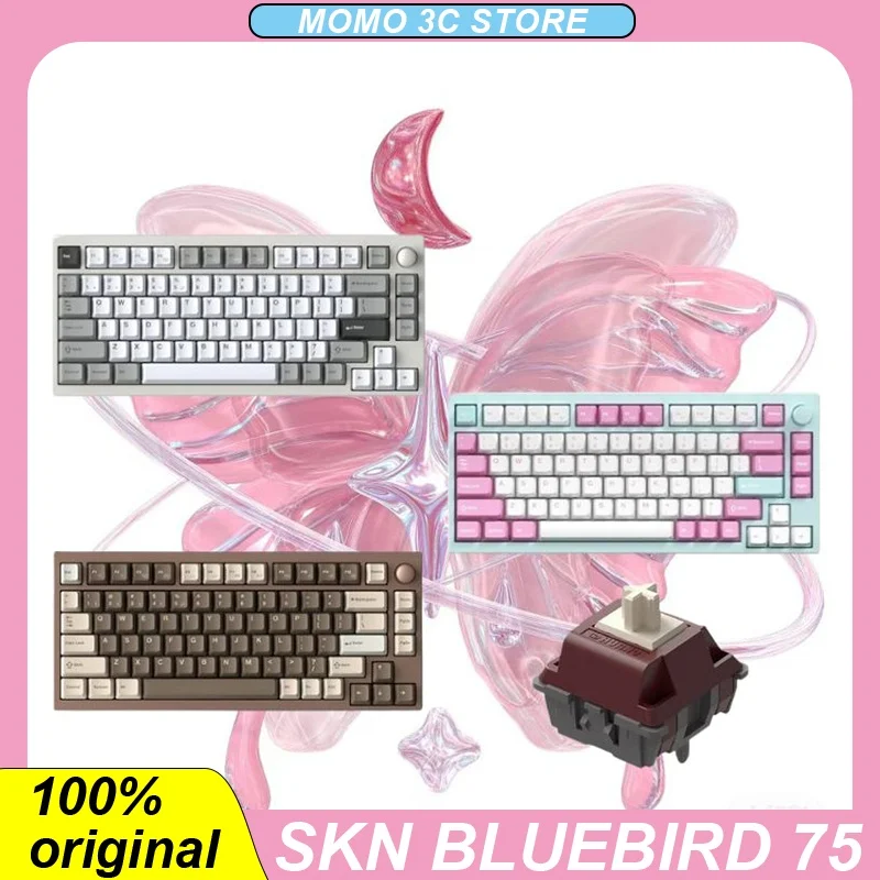 

SKN Bluebird 75 Customized Mechanical Keyboard Tri-mode Wireless Bluetooth QMK/VIA RGB Keyboards Hot Swap PC Gaming Accessory
