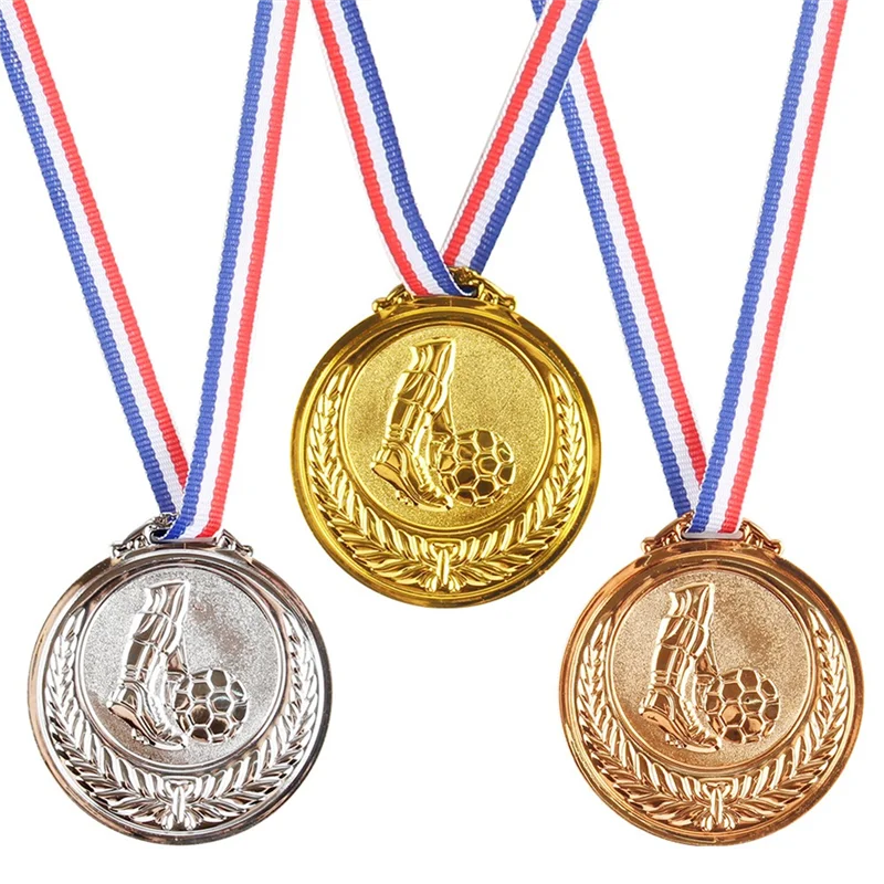 A82X-3 Medals, Gold, Silver, Bronze, Winners Medal With Ribbon 1St 2Nd 3Rd Children Metal Medal, Style Winners Medal
