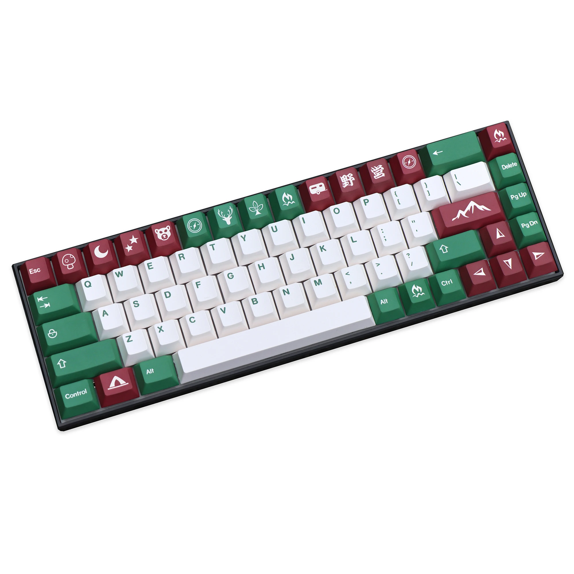 Chaves Conjunto Gmk Acampamento Keycaps Pbt Lados Tintura Subbed Chave Tampões Cherry Perfil Keycap para Keychron Anne Gh60 Gk64 Poker 147 - Imagem 2